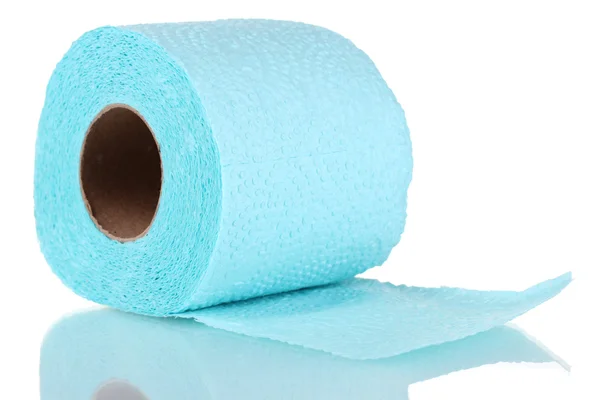 Blue toilet paper isolated on white Stock Image