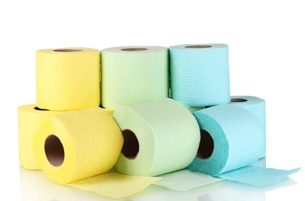 Rolls of toilet paper isolated on white Royalty Free Stock Images