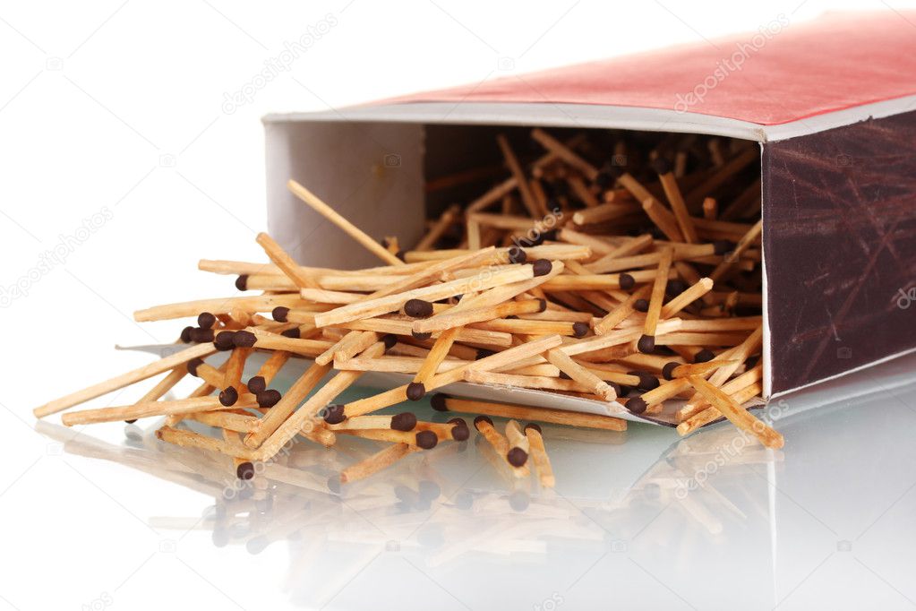 Box of matches isolated on white