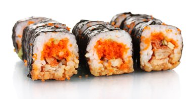 beyaz izole lezzetli sushi