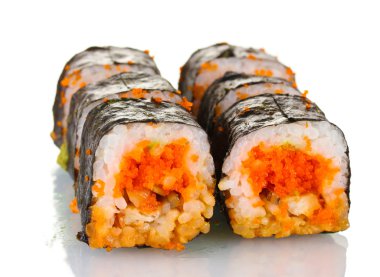 beyaz izole lezzetli sushi