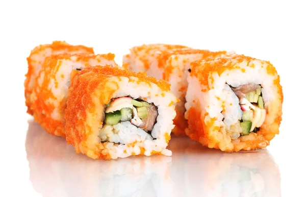 Delicious sushi isolated on white — Stock Photo, Image