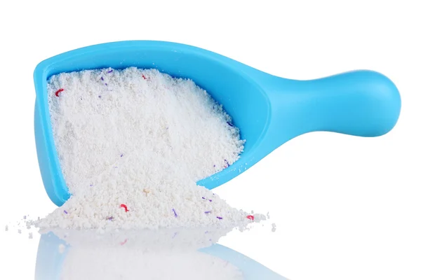 Washing powder in blue container,isolated on white — Stock Photo, Image