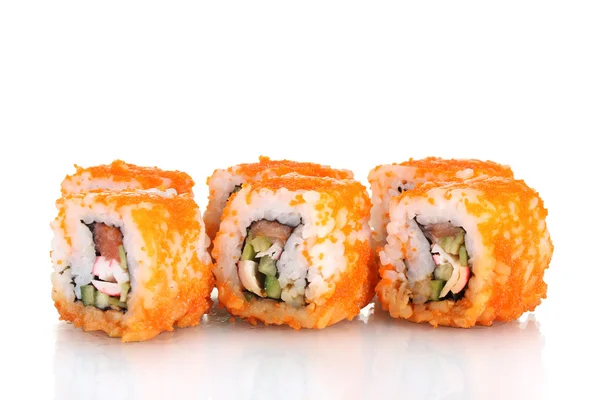 Delicioso sushi isolado no branco — Fotografia de Stock