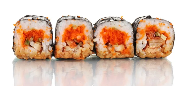 Köstliches Sushi isoliert auf weiß — Stockfoto