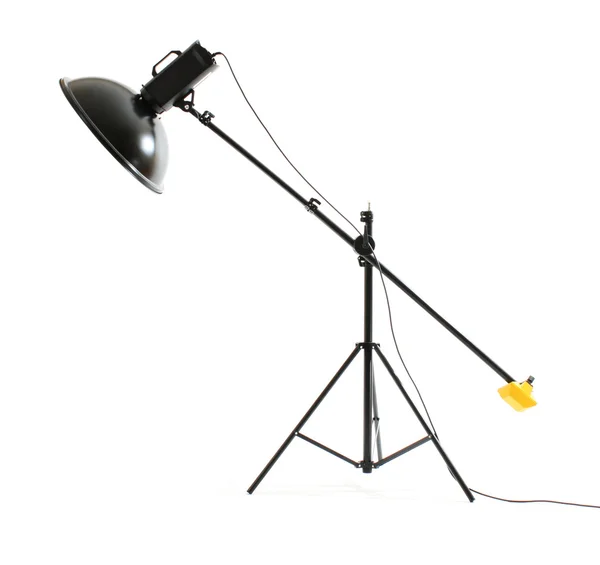 Studio flash with beauty dish on white background — Stock Photo, Image