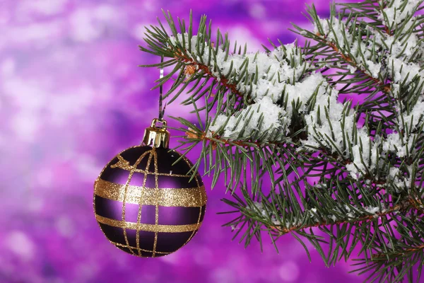 Karácsonyi bál a fán, a lila — Stock Fotó
