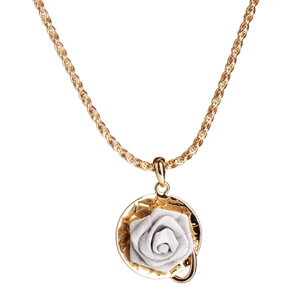 Pendant in form of rose isolated on white — Stock Photo, Image