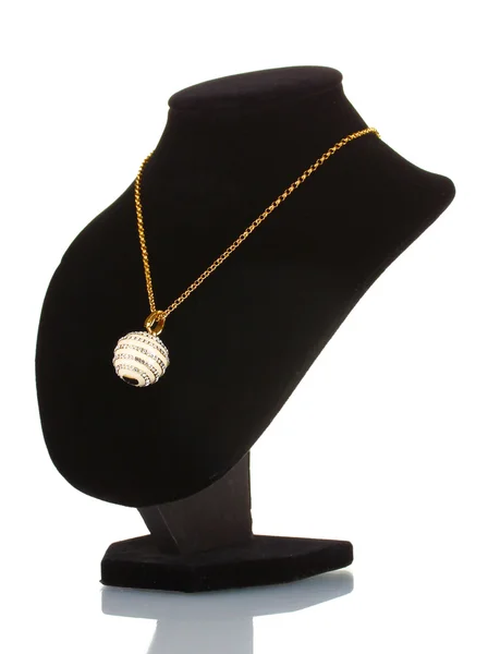 Pendant in form of ball with gem on mannequin isolated on white — Stockfoto