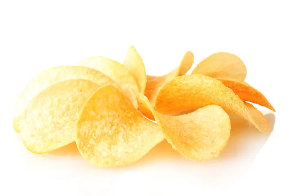 Deliziose patatine isolate su bianco — Foto Stock