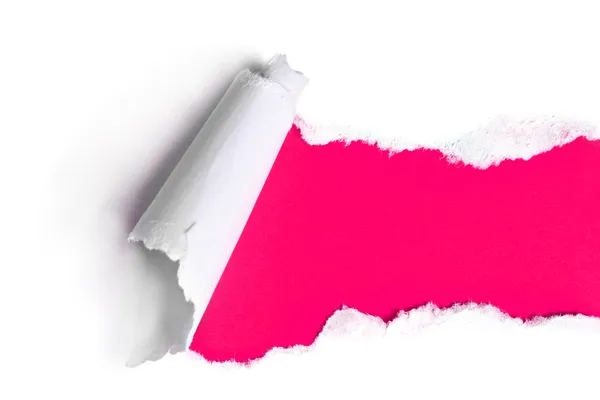 Papel rasgado com fundo rosa — Fotografia de Stock