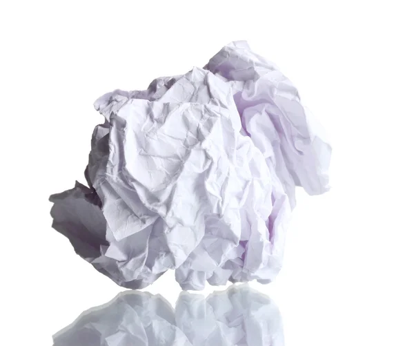 Μπάλα χαρτιού που απομονώνονται σε λευκό — Φωτογραφία Αρχείου