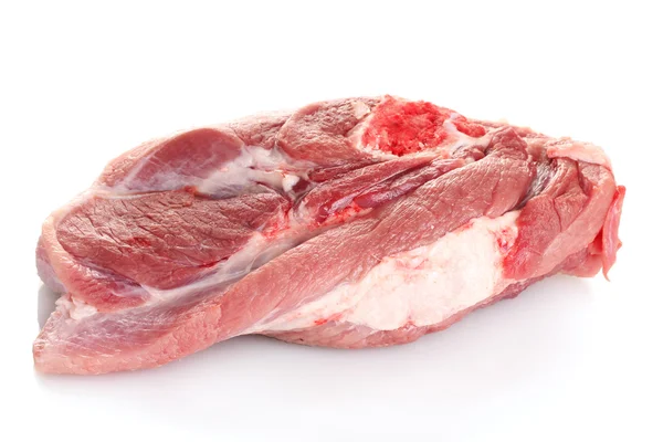 Fehéren izolált nyers hús — Stock Fotó