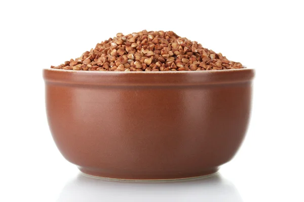 Raw buckwheat isolated on white — Stock Photo, Image