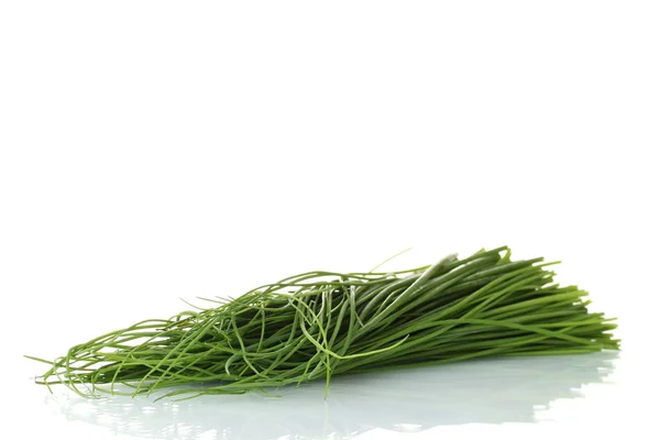 Beautiful green onion chives isolated on white — Stock Photo, Image