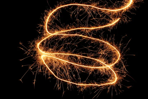 Beautiful sparkler on black background — Stock Photo, Image