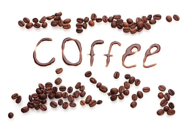 Inschrift Kaffee isoliert auf weiß — Stockfoto