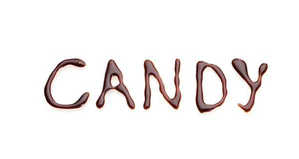 Elszigetelt fehér felirat candy — Stock Fotó