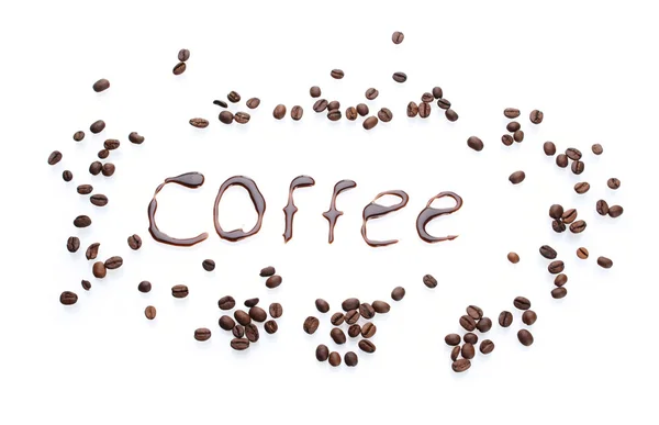 Inschrift Kaffee isoliert auf weiß — Stockfoto