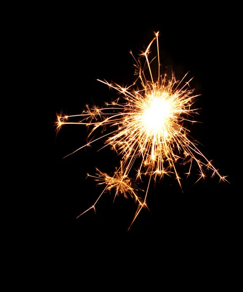 Beautiful sparkler on black background — Stock Photo, Image