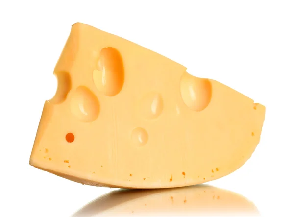 在白色上分离的奶酪 — 图库照片