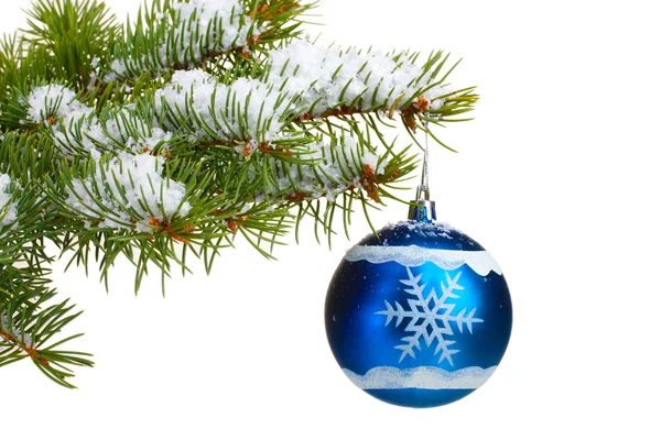 Christmas ball on the tree isolated on white Royalty Free Stock Images