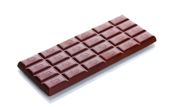 Bar μαύρης σοκολάτας που απομονώνονται σε λευκό — Φωτογραφία Αρχείου