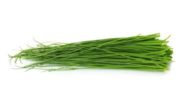 Beautiful green onion chives isolated on white clipart