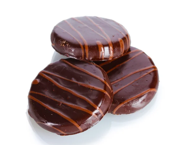 Biscoitos chalhocolate isolado em branco — Fotografia de Stock