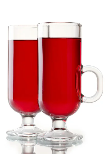 Mulled wine in the glasses isolated on white — Stock Photo, Image