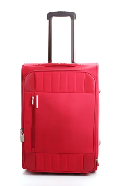 Red travel bag isolated on white — Stock Photo, Image