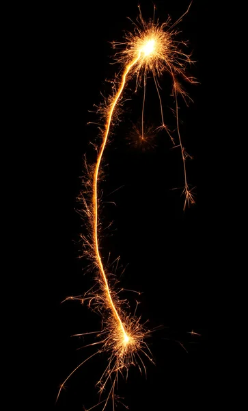 黒の背景に美しい線香花火 — ストック写真