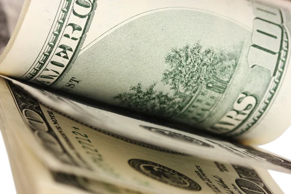 A lot of one hundred dollar bills closeup — Stock Photo, Image