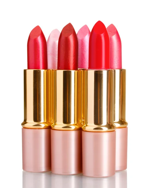 Beautiful lipsticks isolated on white — Stock Photo, Image