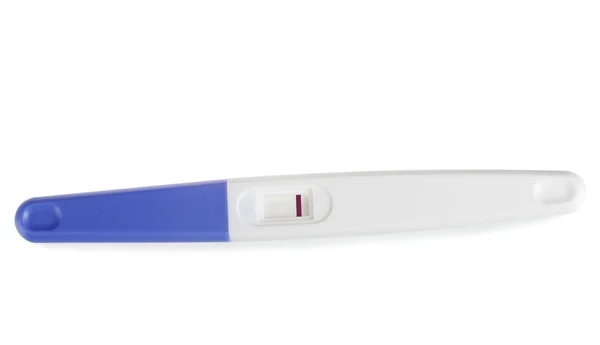 Těhotenský test izolované na bílém — Stock fotografie