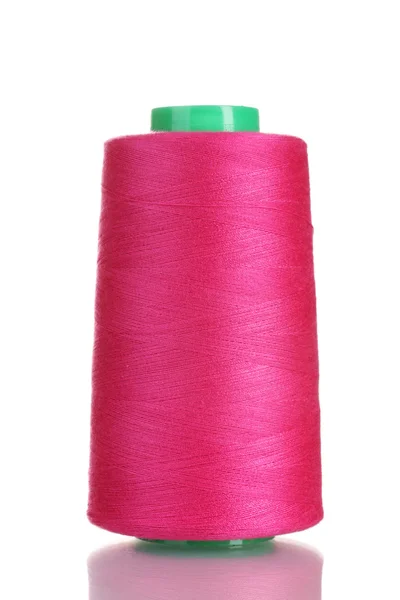 Рожева боббінова нитка ізольована на білому — стокове фото