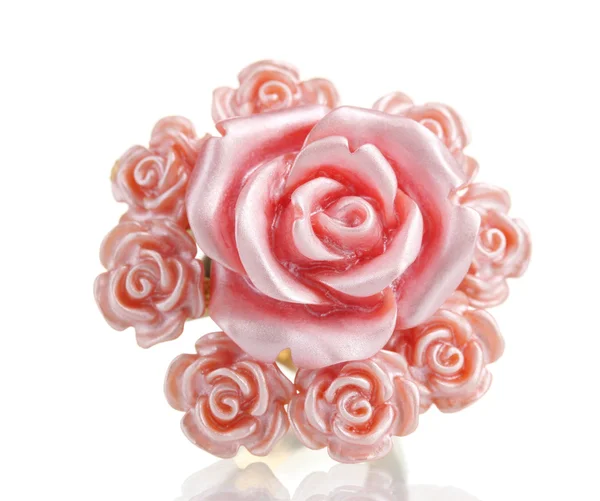 Anello in forma di rosa rosa — Foto Stock