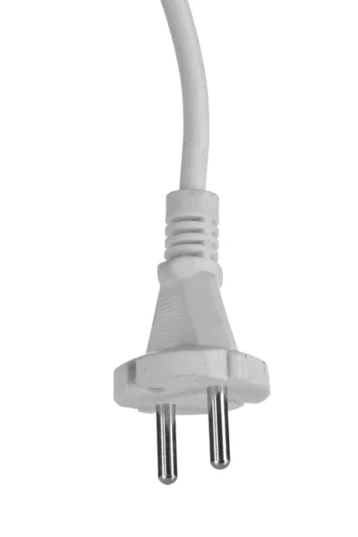 Plug blanco estándar aislado en blanco — Foto de Stock