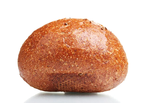 Delicious rye bun isolated on white — Stock Photo, Image