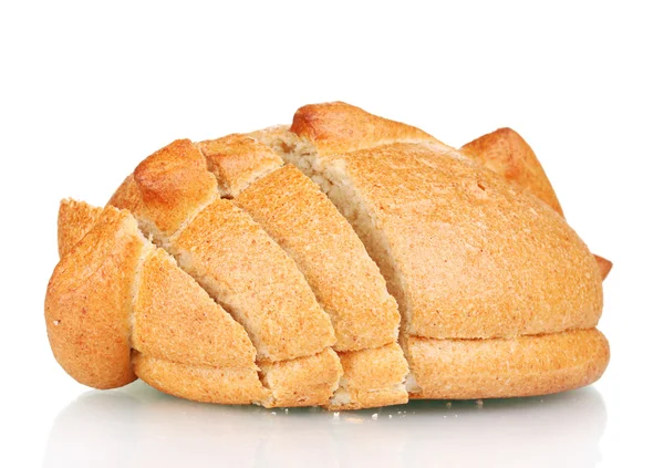 Bílý chléb, izolované na bílém — Stock fotografie