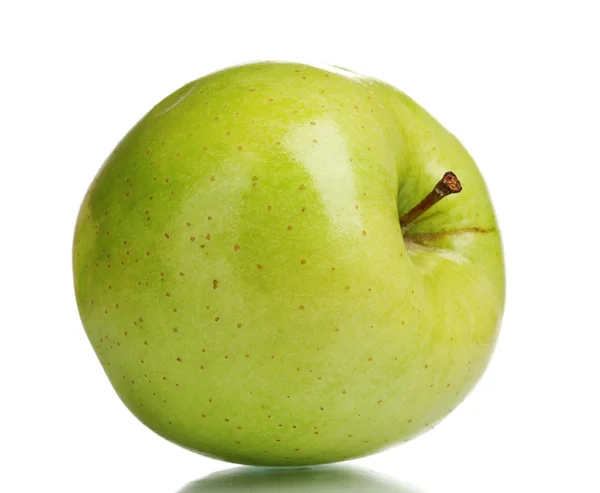 Manzana verde jugosa aislada en blanco —  Fotos de Stock