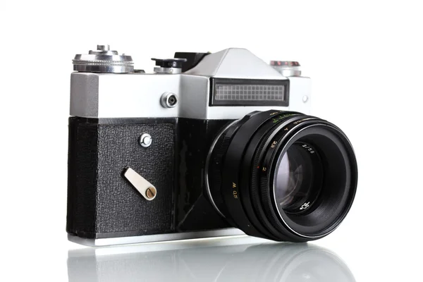 Câmera fotográfica antiga isolada em branco — Fotografia de Stock