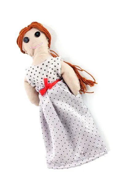 Voodoo doll girl isolated on white — Stock Photo, Image