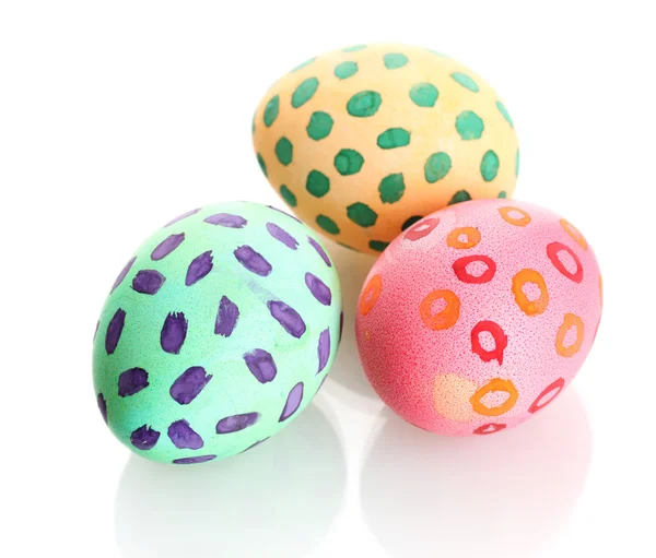 Huevos de Pascua coloridos aislados en blanco —  Fotos de Stock