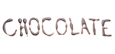 yazıt çikolata üzerinde beyaz izole