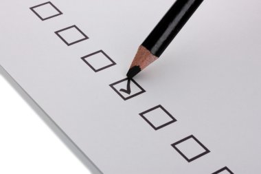 Checklist and black pencil closeup clipart