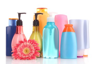 Bottles of health and beauty products clipart