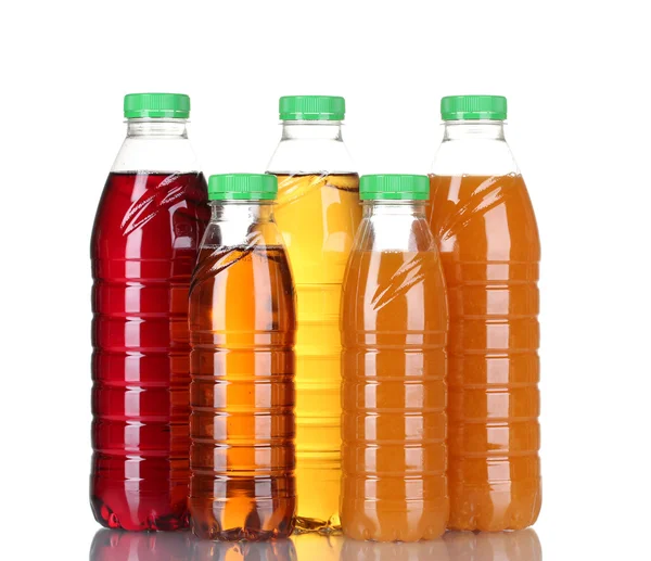 Bottiglie con succo isolato — Foto Stock