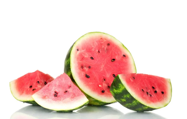 Mogen söt vattenmelon isolerad på vit — Stockfoto