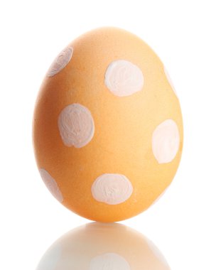 Yellow Easter Egg with white point isolated on white clipart